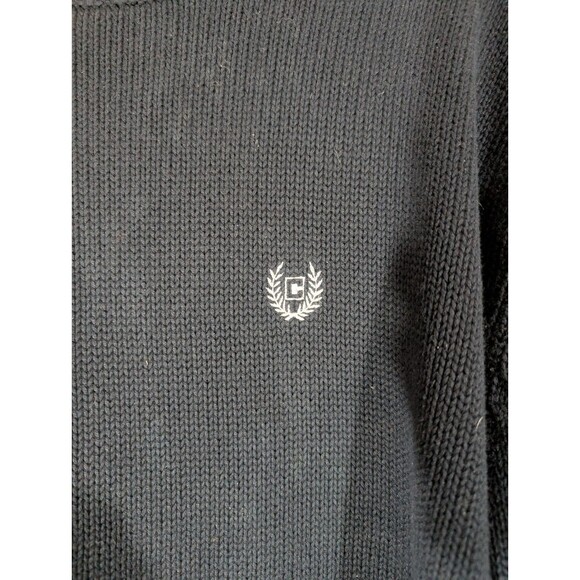 Chaps Men Navy Crew Neck Sweater Sz L Eclectic Grandpa Preppy Vintage College - Picture 4 of 8